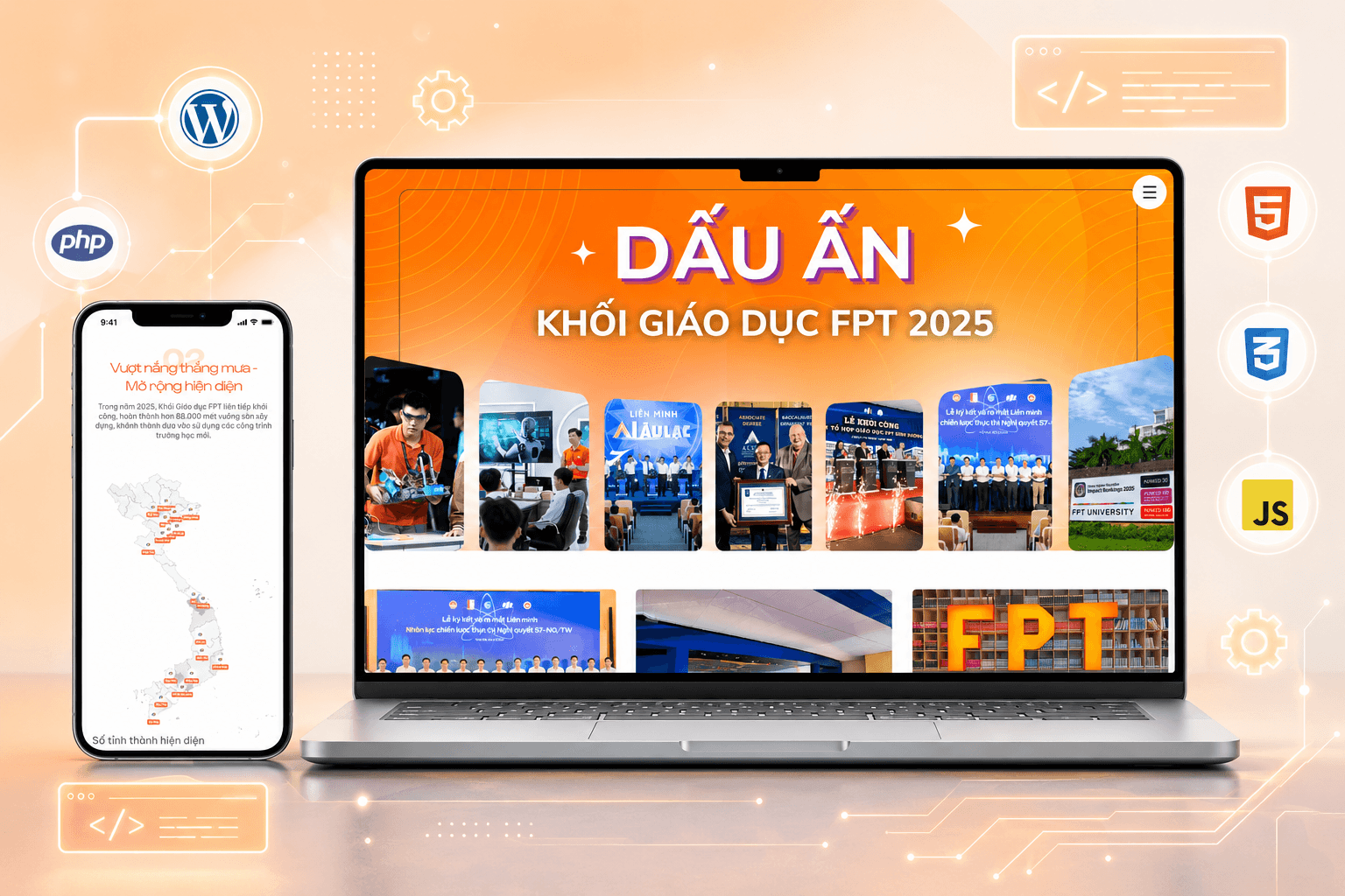 Education event WordPress landing pages built with Elementor on desktop and mobile